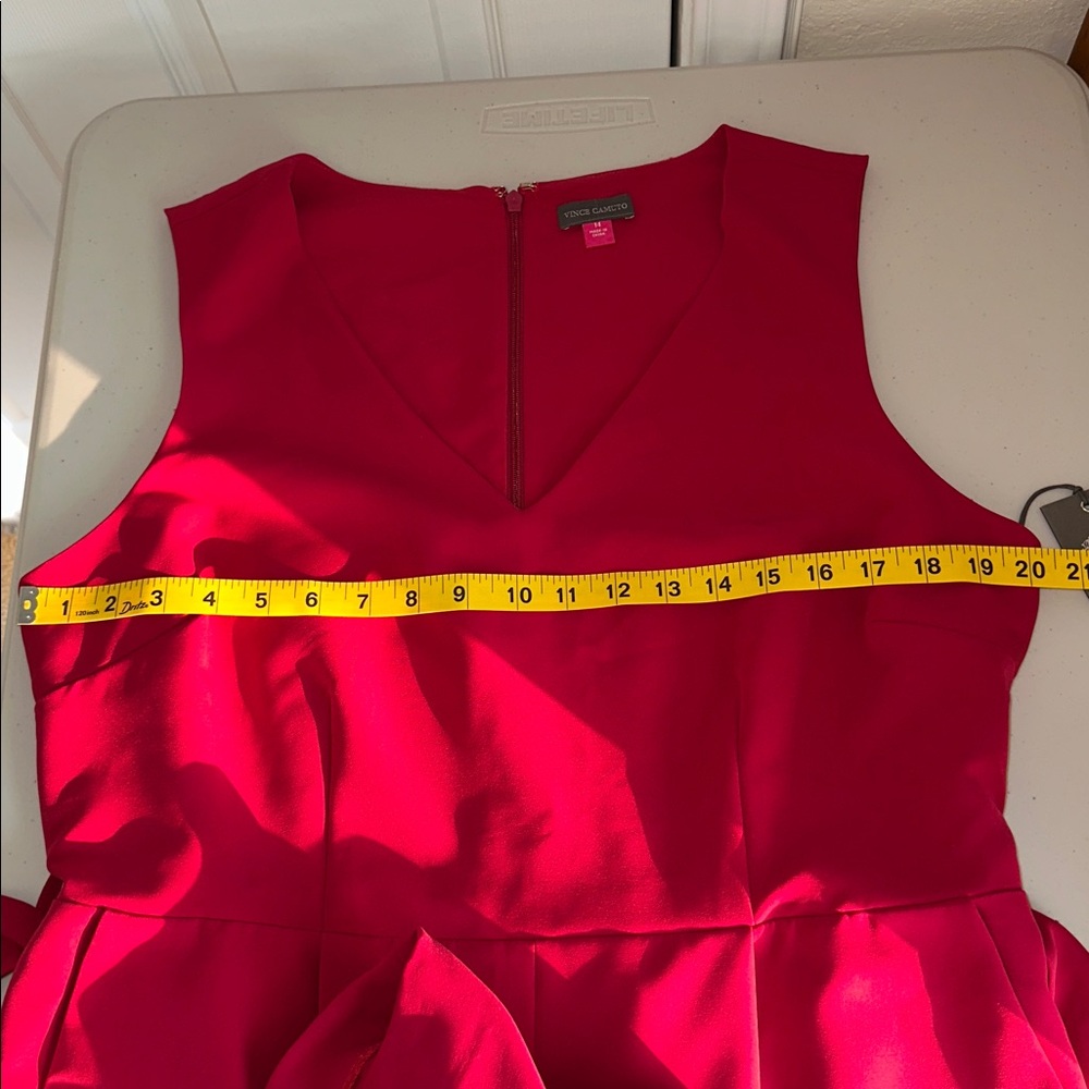 NWT Vince Camuto Vibrant Red V-Neck Jumpsuit Size 14 - Picture 8 of 16